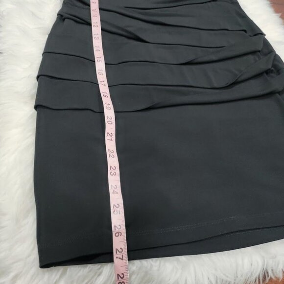 Carole Little Black Mother of The Bride Bodycon Tiered Square Neck Dress Size 14 - Picture 11 of 11